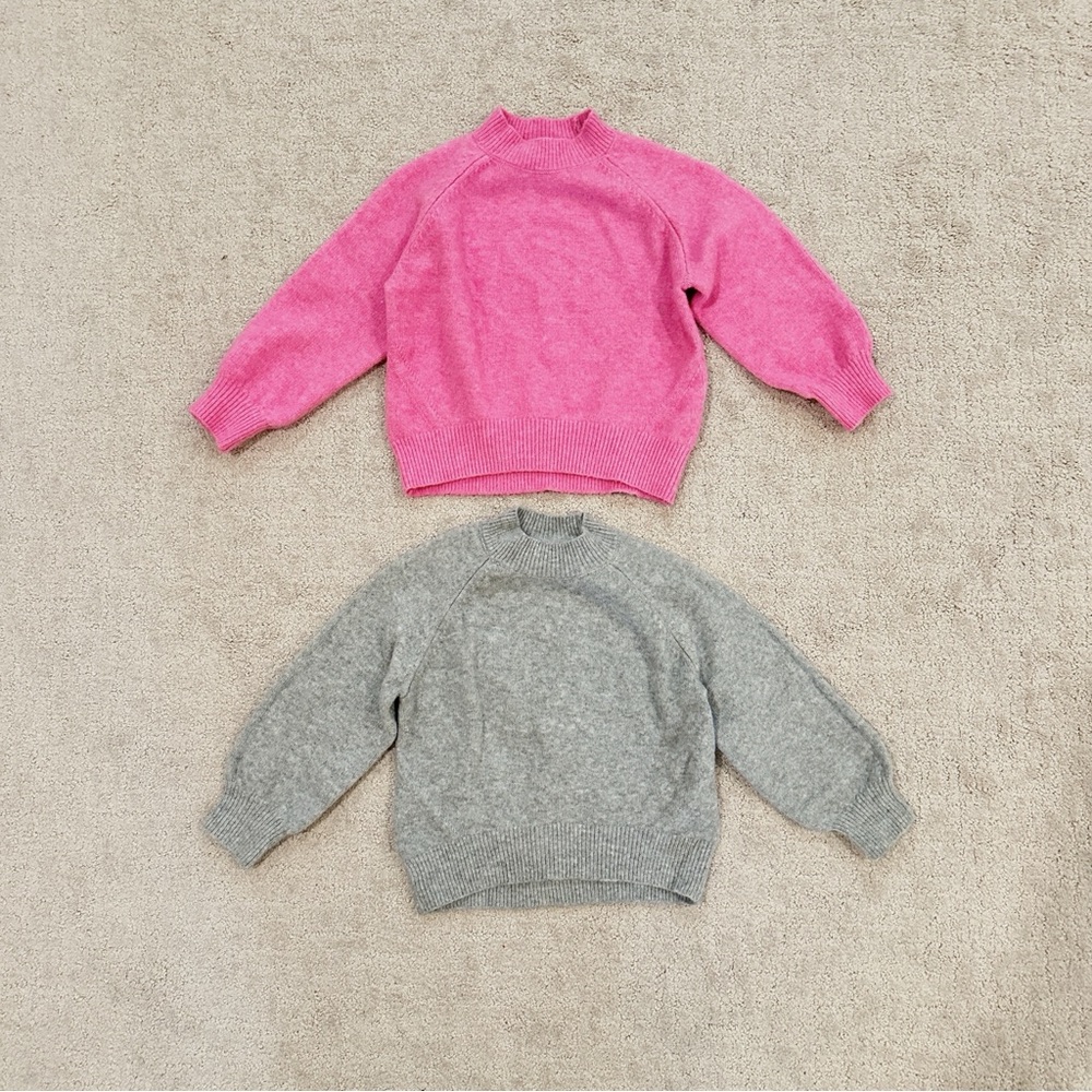 ZARA Kids 2 Sweaters Pink and Grey Size 2-3